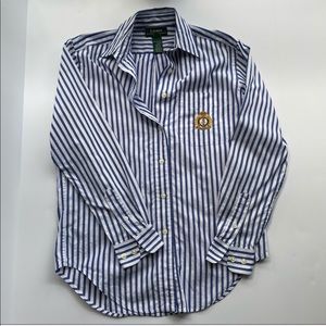 Ralph Lauren Blue and White Striped Button Down